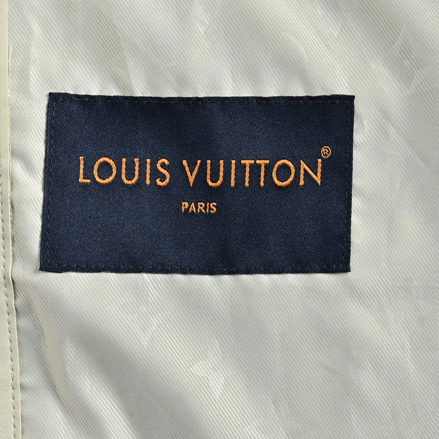 Louis Vuitton/Louis Vuitton logo embroidered pocket single-breasted leather jacket
